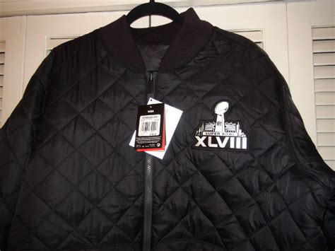 Nike 30595x Nfl Super Bowl Xlviii 48 Black Reversible Zip Up Jacket Xl