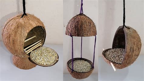 How To Make A Bird Feeder Diy Homemade Coconut Shell Bird Feeder