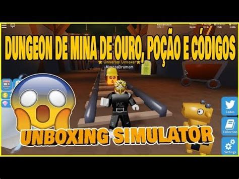 Dungeon De Mina De Ouro Po O E C Digos Unboxing Simulator Roblox