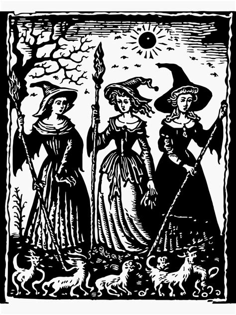 "Medieval Witches #1" Sticker for Sale by Texterns | Redbubble