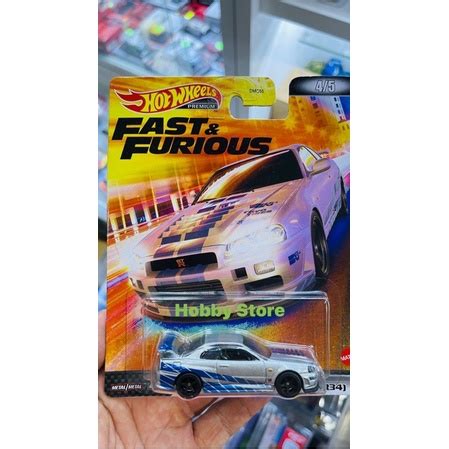 Hobby Store Hot Wheels Premium Fast And Furious Nissan Skyline R34 Model Car Shopee Malaysia