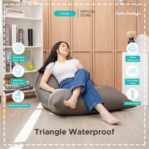 Jual Casha Triangle Large Bahan Waterproof Plus Isi Bean Bag Murah