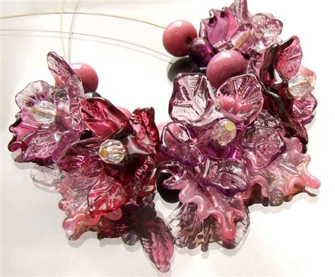 Lampwork Glass Flower Beads For Jewelry Making A Romantic Bouquet Set