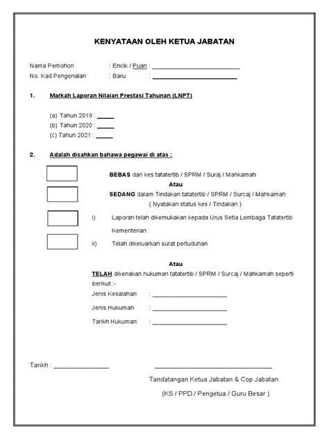 Laporan Prestasi Dan Tatatertib Contoh Pdf