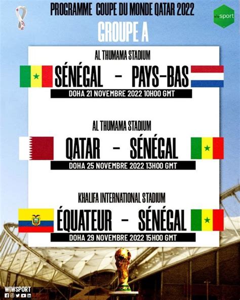 Coupe Du Monde Qatar Voici Le Programme De Lions