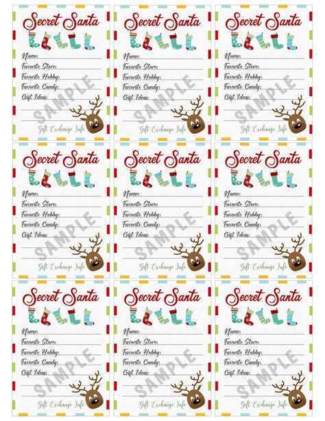 Printable Secret Santa Gift Exchange - Printable World Holiday