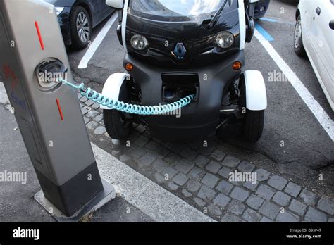 Renault twizy electric car charging battery hi-res stock photography ...