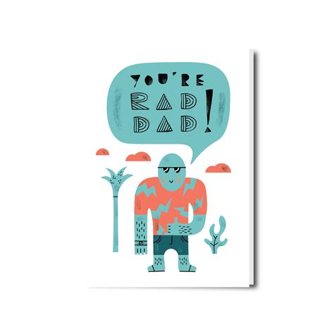 You Re Rad Dad 5x7 Father S Day Card Etsy Rad Dad Card Illustration Cards