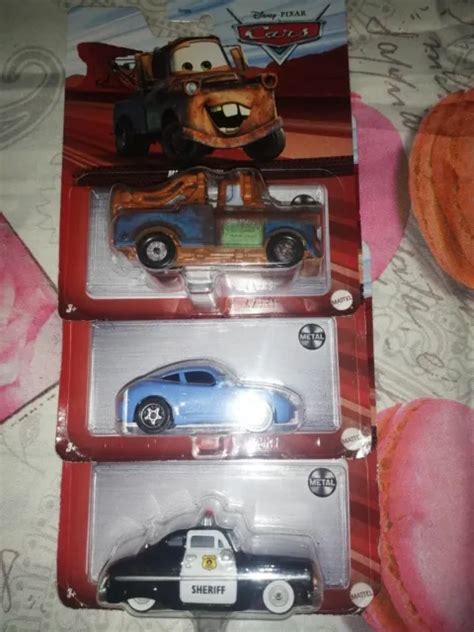 3 VOITURES CARS Disney Pixar Metal Mattel 1 55 Neuves EUR 19 50