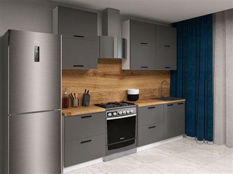 Кухонный гарнитур Модус 1.8 м, мебель для дома и кухни, Белый / Графит ...