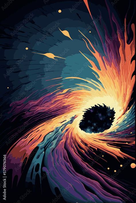 Space background. Colorful explosion on dark wallpaper. Vector art ...