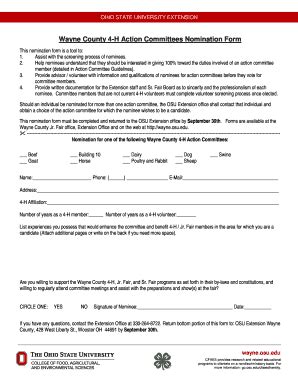 Fillable Online Wayne Osu This Nomination Form Is A Tool To Fax Email