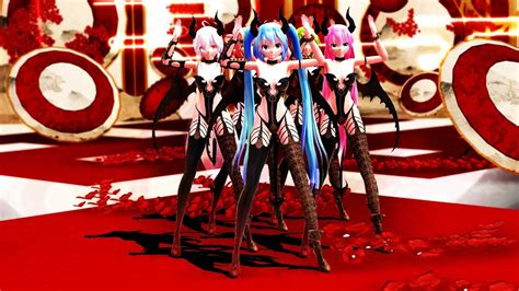 MMD Red Velvet Ice Cream Cake TDA Succubus Models Haku Miku Luka