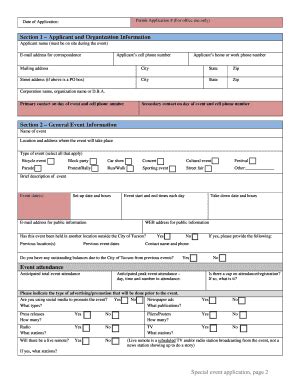 Fillable Online Tucsonaz Special Event Application City Of Tucson Fax