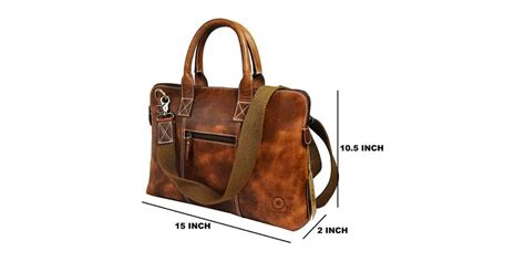 15-Inch Rugged, Distressed Leather Laptop Bag