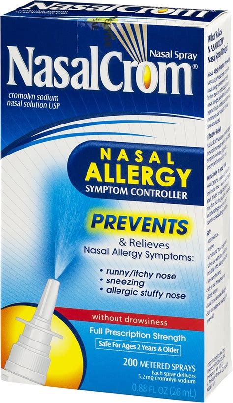 Nasalcrom Allergy Symptom Controller Nasal Spray 200 Sprays 88 Fl Oz