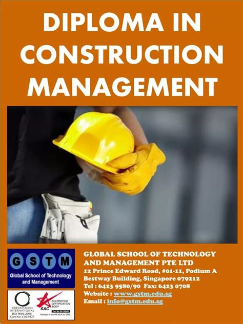 PPT DIPLOMA IN CONSTRUCTION MANAGEMENT PowerPoint Presentation Free