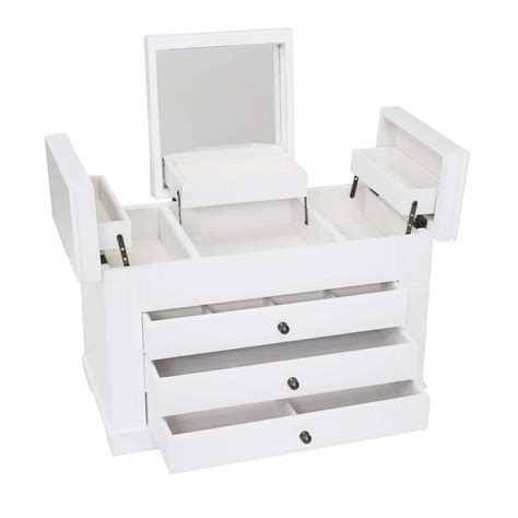 Modern White Jewelry Box 5048 - The Home Depot