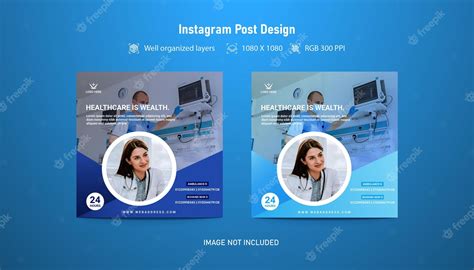 Premium Vector Medical Or Clinic Instagram Post Template Design