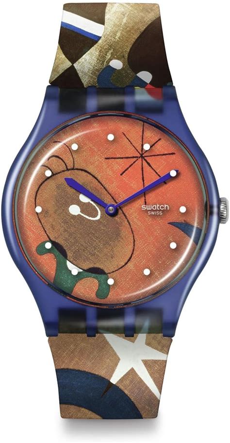 Amazon Swatch Unisex Casual Bioceramic Watch Blue Art Journey Miro