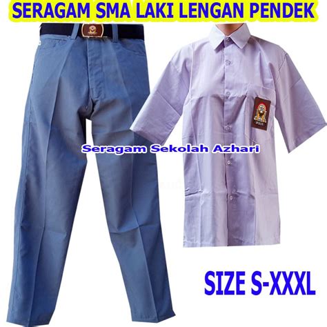 Jual Setelan Seragam Sma Putih Abu Abu Laki Laki Lengan Pendek Jumbo