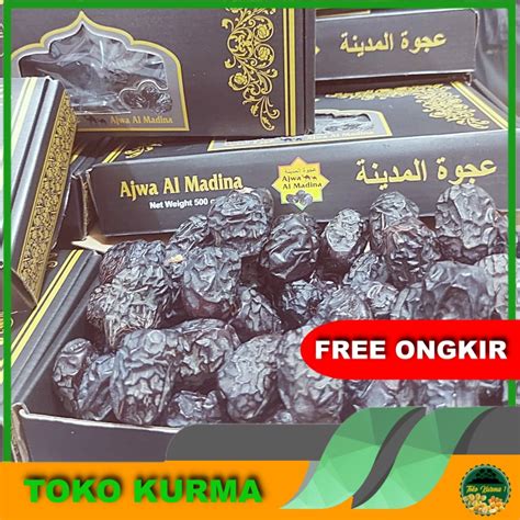 Jual Kurma Ajwa Kurma Nabi Jumbo Gr Kemasan Dus Hitam Shopee