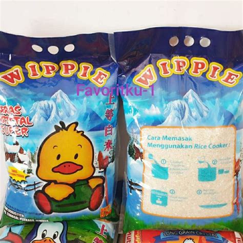 Jual Beras WIPPIE Kristal Super Punel Satu Pabrik Dengan PIN PIN 5 Kg