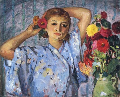 Reproducciones De Bellas Artes Chica Joven Con Las Flores 1915 De