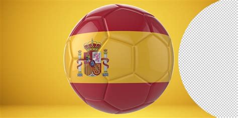 Bola De Futebol D Realista A Bandeira Da Espanha Isolada Em Fundo