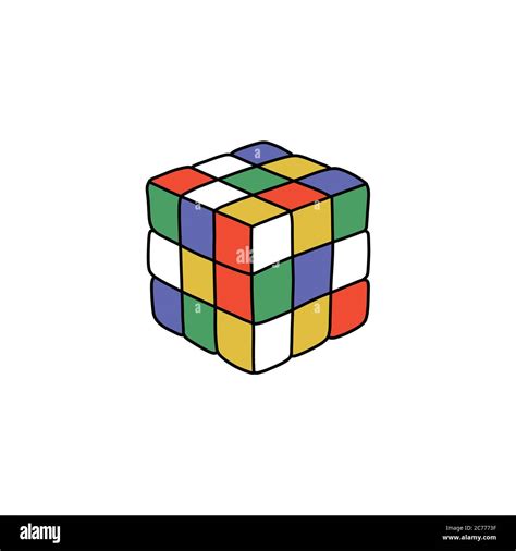 rubik's cube doodle icon, vector illustration Stock Vector Image & Art ...