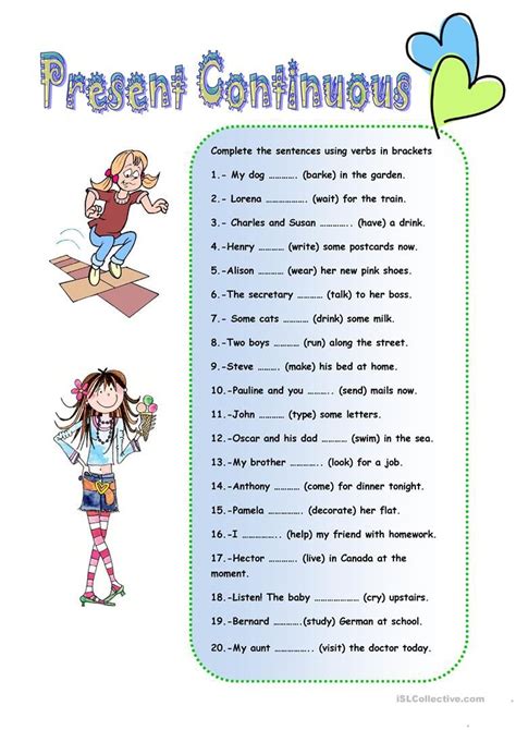 Present Continuous Worksheet Free Esl Printable Worksheets Made By Teachers English Grammar