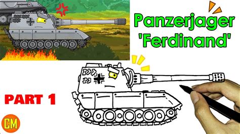 Cara Menggambar Tank Kartun Panzerjager Ferdinand Homeanimations Tank Youtube