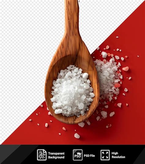 Premium Psd Salt In A Wooden Spoon Isolated On Isolated Background