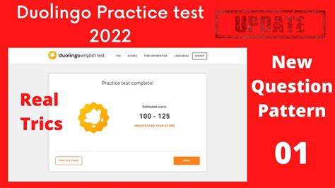 DUOLINGO English Practice Test 01 Onscreen Updated 2022 YouTube