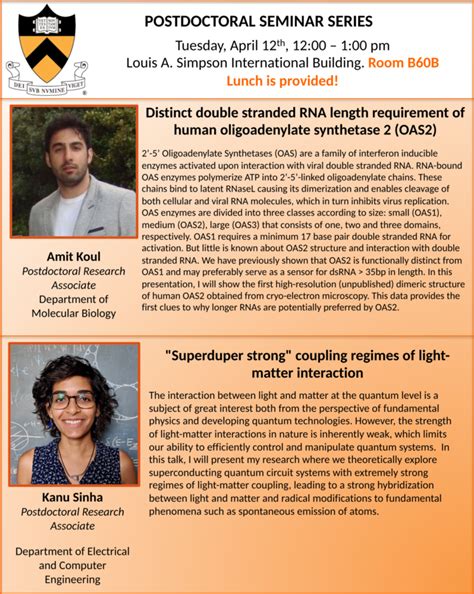 Postdoctoral Seminar Series Postdoctoral Council