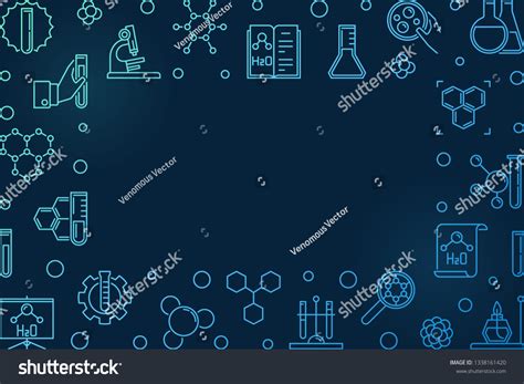 Chemistry Vector Blue Linear Horizontal Banner Stock Vector (Royalty ...