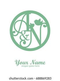 N Initial Wedding Decorative Logo Template Stock Vector Royalty Free