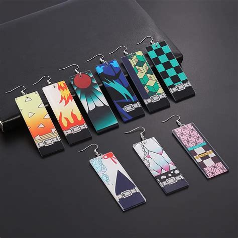 Buy Anime Kamado Tanjiro Hanafuda Earrings - Kimetsu No Yaiba Hanafuda ...