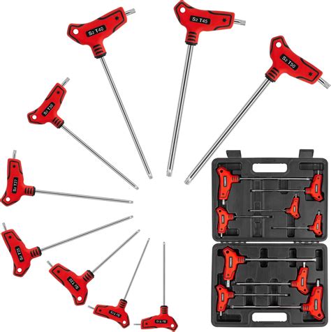 Powerbuilt 9 Pc Torx Star T Handle Hex Allen Key Wrench Set W Speed