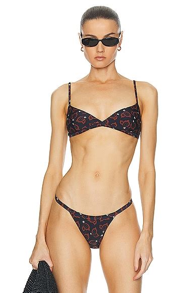 Matteau Wrap Triangle Bikini Top In Cinnamon Crinkle FWRD