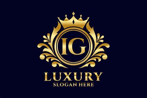 Initial Ig Letter Royal Luxury Logo Template In Vector Art For