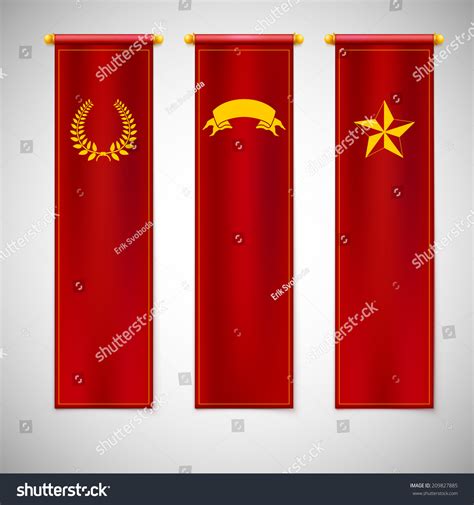 Vertical Red Flags Emblems Vector Illustration Stock Vector (Royalty Free) 209827885