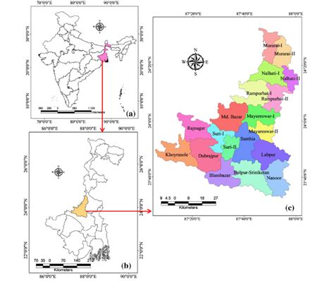 Location Map Of A India B West Bengal And C Birbhum District