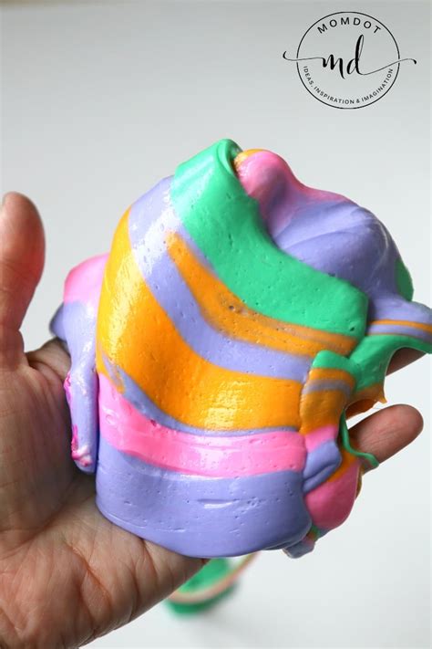 Unicorn Poop Fluffy Slime Recipe - MomDot