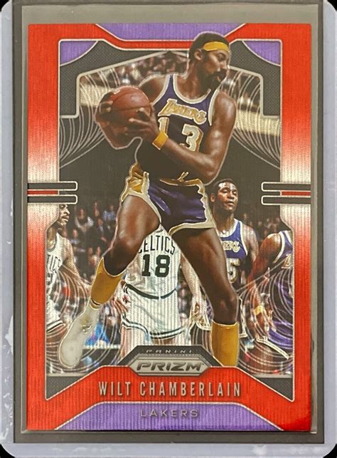 Wilt Chamberlain 2019 20 Panini Prizm Basketball Red Shimmer Prizm