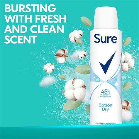 Sure Women Cotton Dry Anti Perspirant Deodorant Aerosol Motionsense