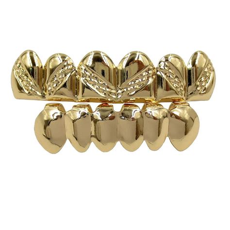 K Gold Plated Environmental Copper Teeth Braces Hip Hop Grillz