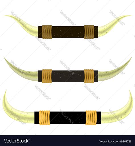 Set of different bull horns Royalty Free Vector Image