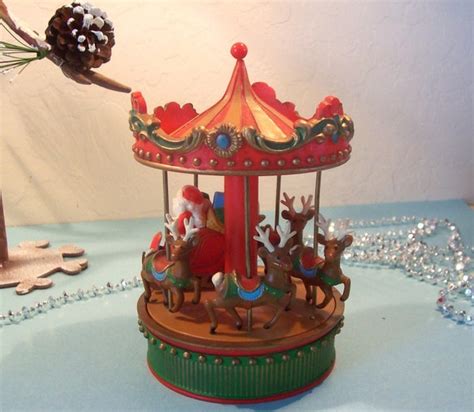 SALE Vintage Christmas Musical Carousel by ClairesFaire on Etsy