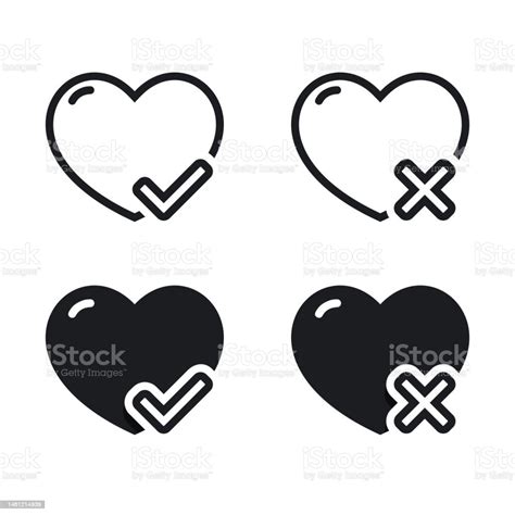 Heart Love Check Mark Vector Illustration Stock Illustration Download